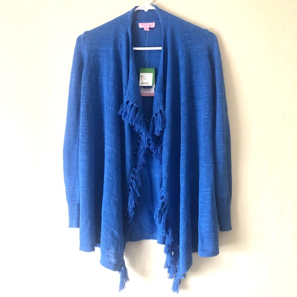 NEW Lilly Pulitzer Lucita cardigan in Lapis Blue XXS open front - Picture 1 of 11